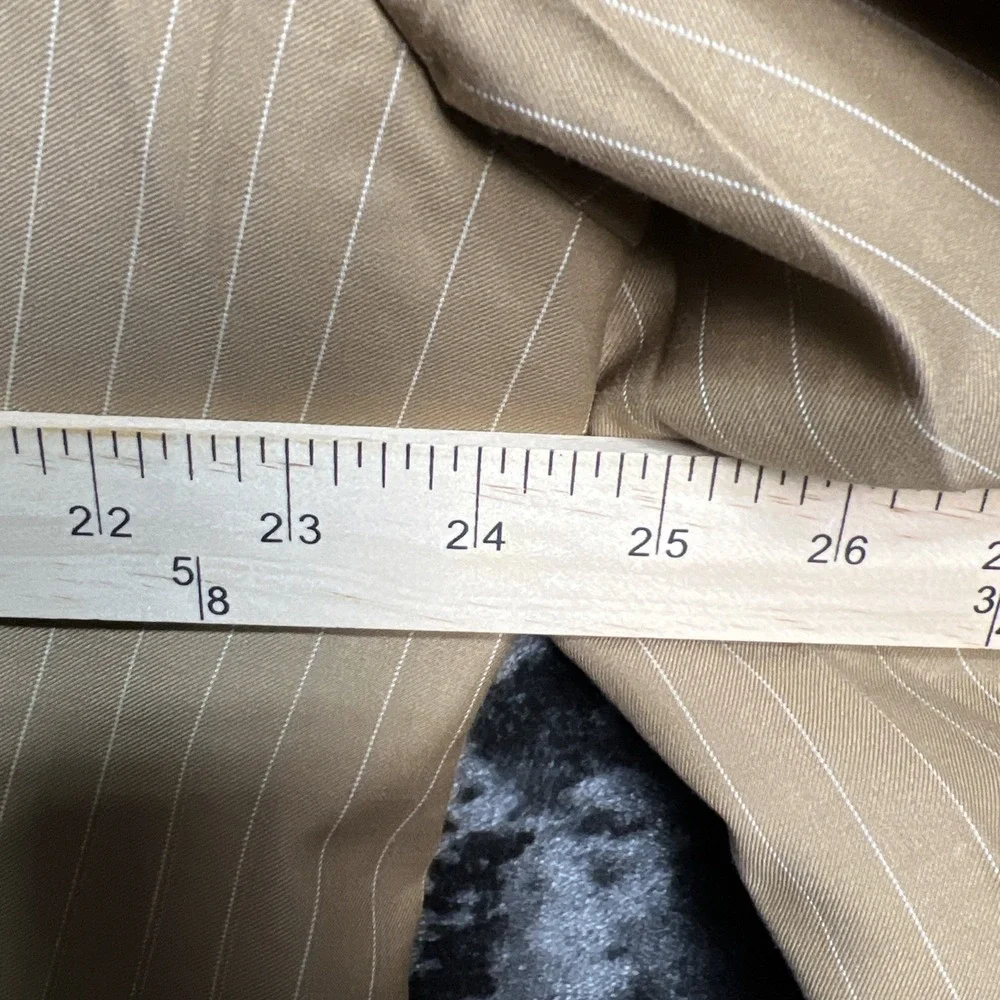 VincI Men's Suit 48R, 40Sx30 Tan Pinstripe 2Pc Wedding Business Jacket Pants‎